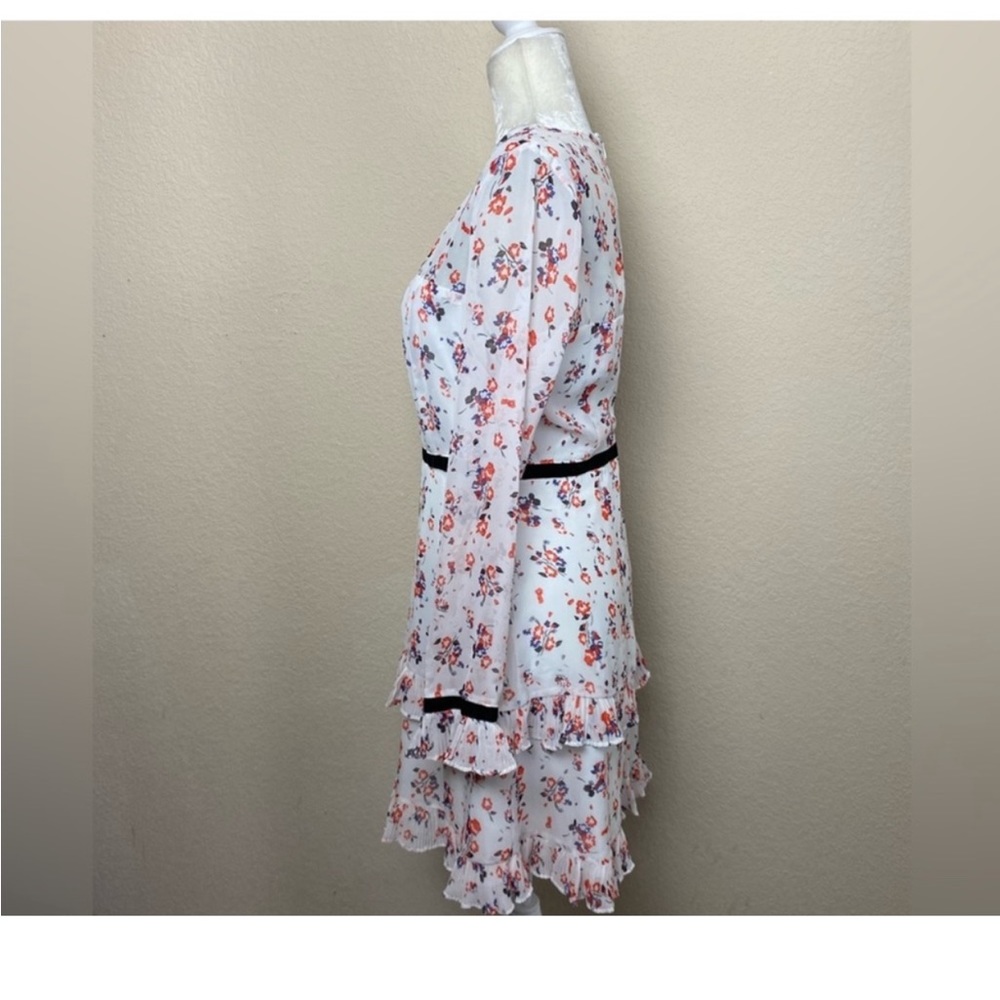 Lulus Floral to See White Floral Print Long Sleeve Mini Dress Size Medium - Picture 10 of 13